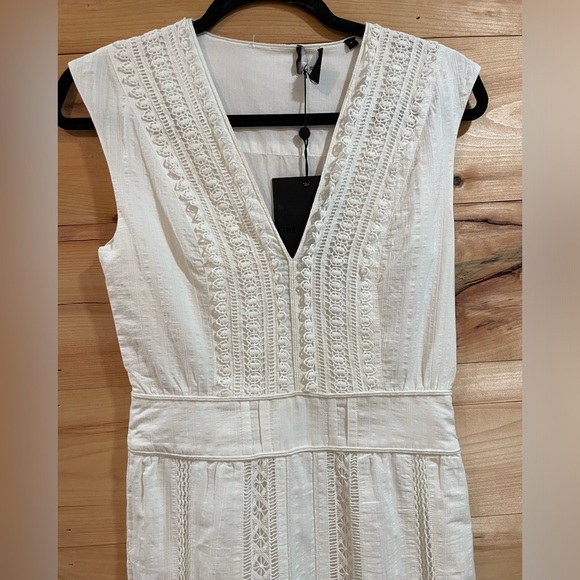 NWT The Kooples White Cotton Maxi Dress Size 0 (US Size XS/2). - Picture 8 of 15
